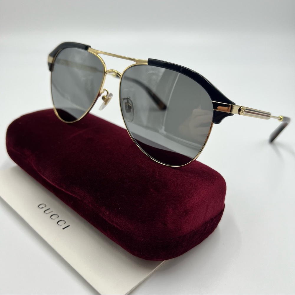 Gucci 60mm Sunglasses New Authentic Unisex Aviator Sunglasses - Picture 2 of 6
